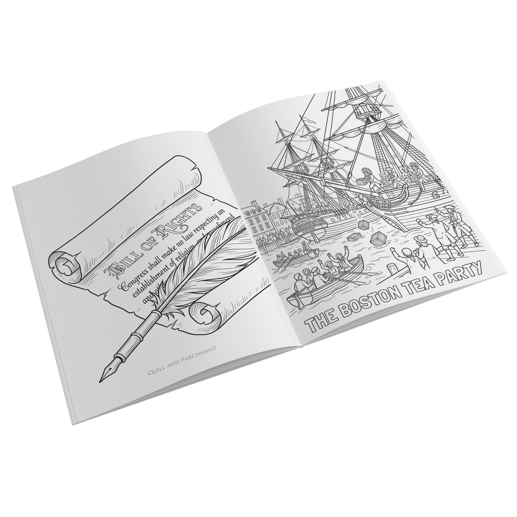 America 250th Anniversary Coloring Book - Founding of America: Birth of a Nation