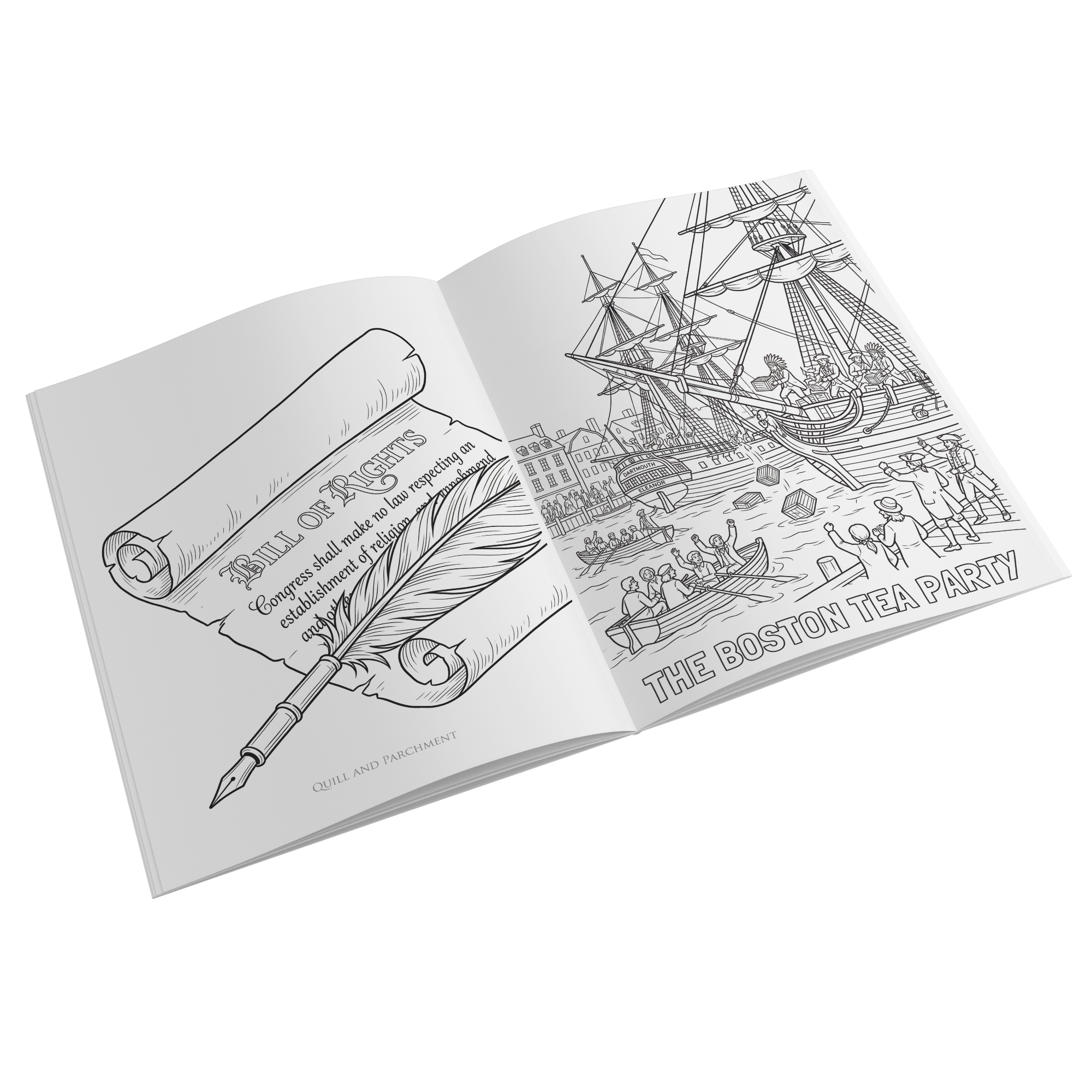 America 250th Anniversary Coloring Book - Founding of America: Birth of a Nation