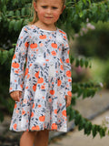 Halloween Pumpkin Ghost Girls Dress Long Sleeve Twirl Dress
