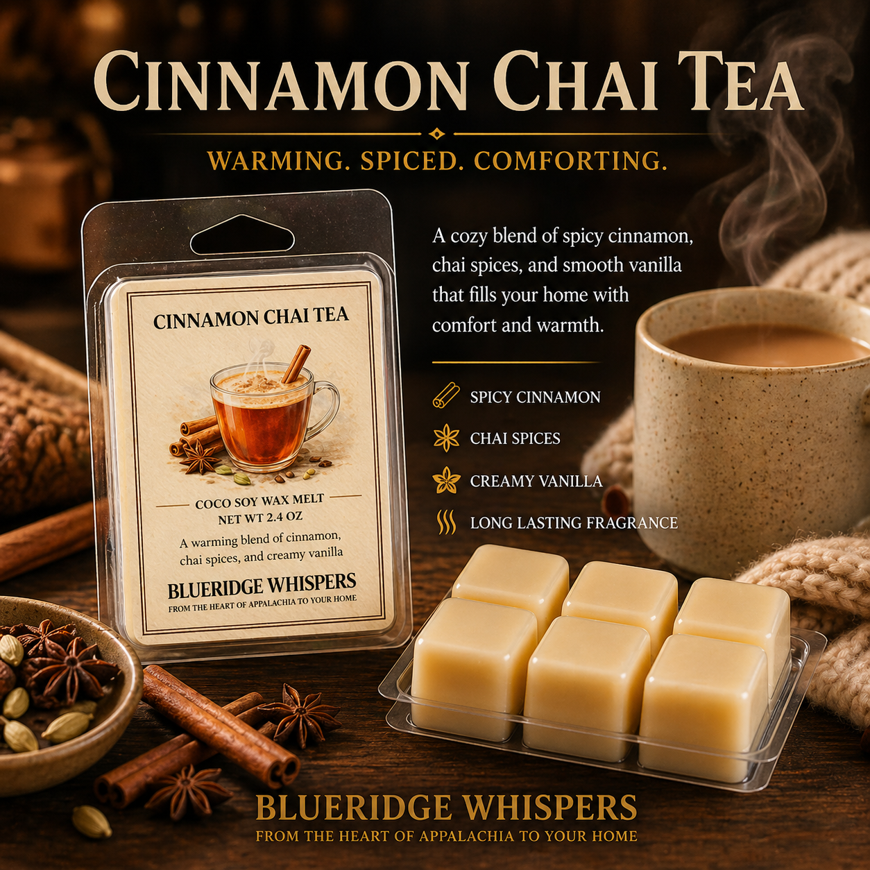 Cinnamon Chai Tea Soy Wax Melts